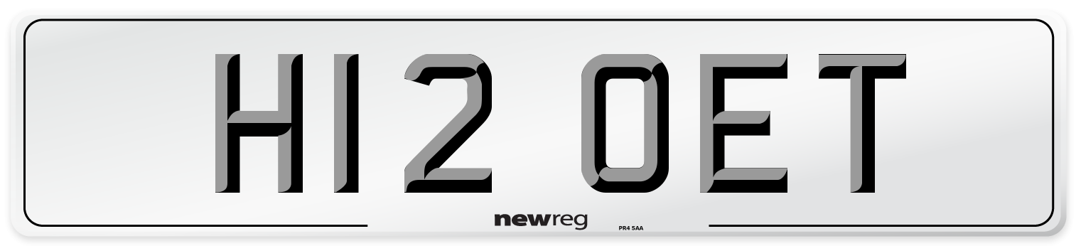 H12 OET Number Plate from New Reg